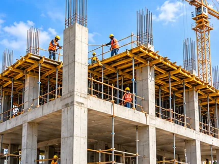 RCC frame with columns and slab formwork
